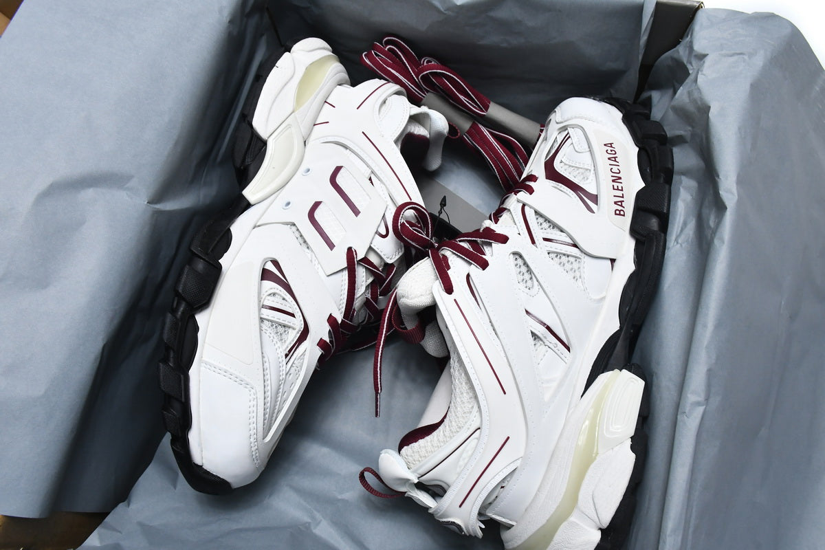 Balenciaga Track Alb Claret Roșu - prezentare produs