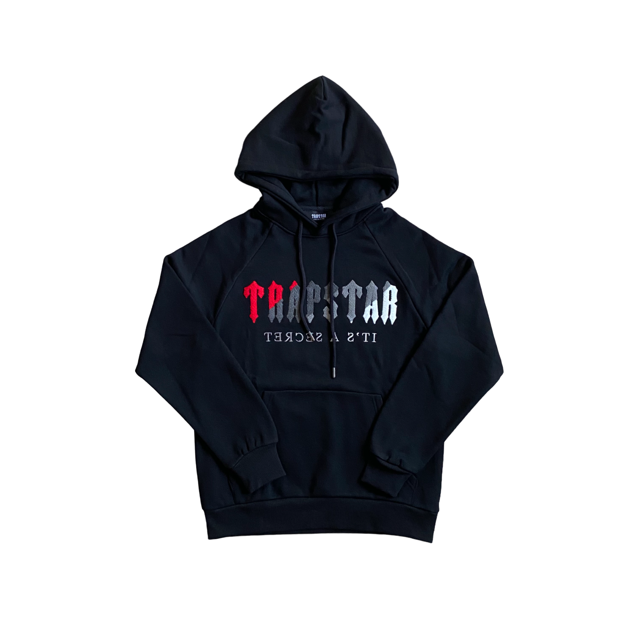 Trapstar Chenille Hooded Trening Negru Roșu Gri Roșu - prezentare produs