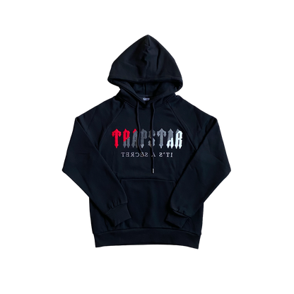 Trapstar Chenille Hooded Trening Negru Roșu Gri Roșu - prezentare produs