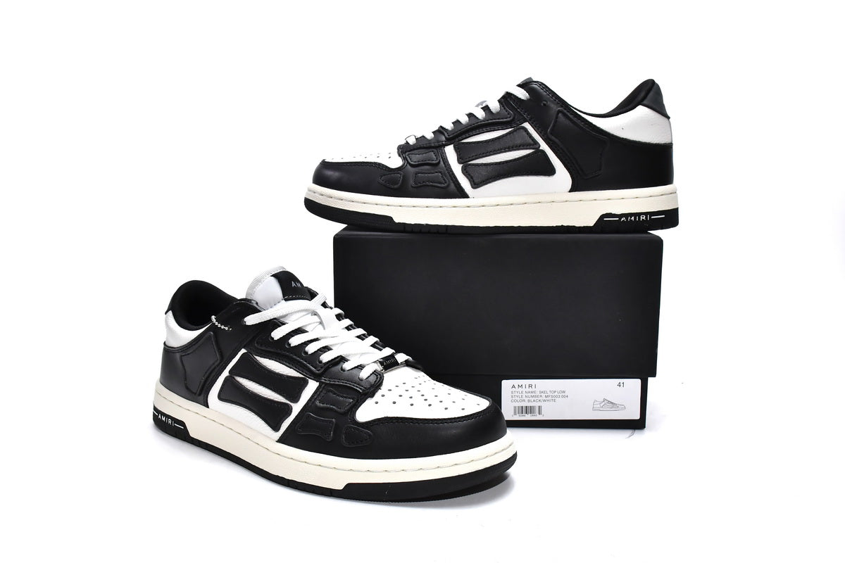 Amiri Skeleton Low Alb Negru - prezentare produs