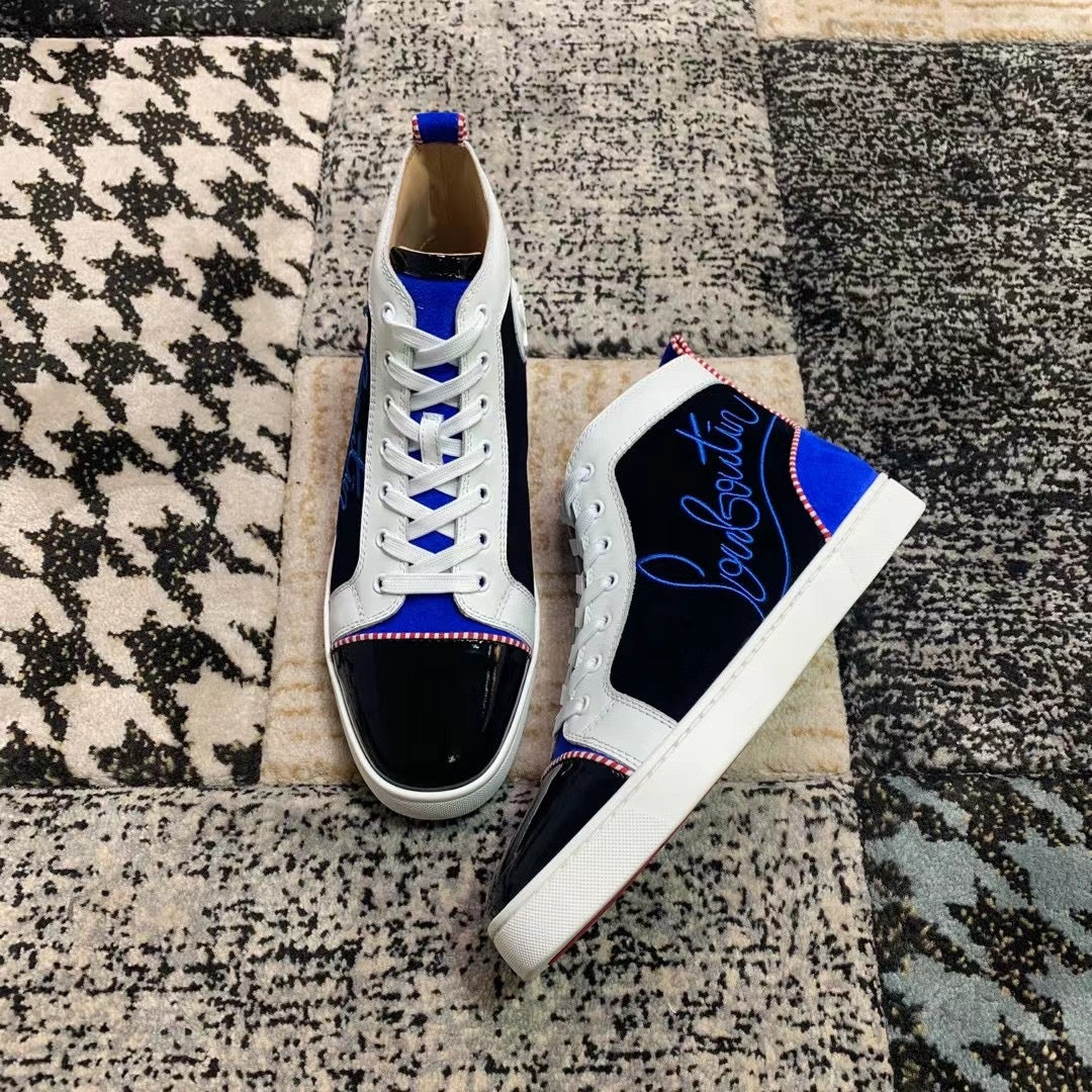 Christian Louboutin High Albastru Alb - prezentare produs