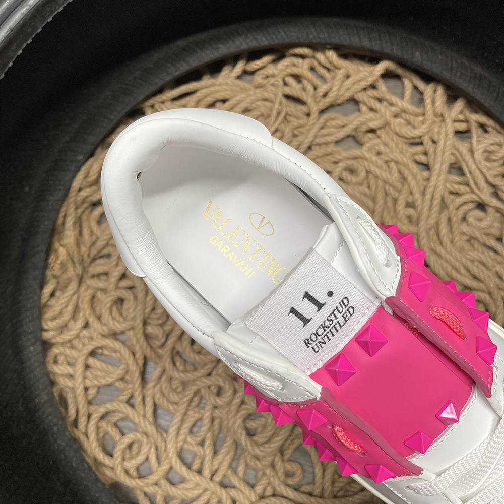 Valentino Rockstud Roz Alb Pantofi sport - prezentare produs