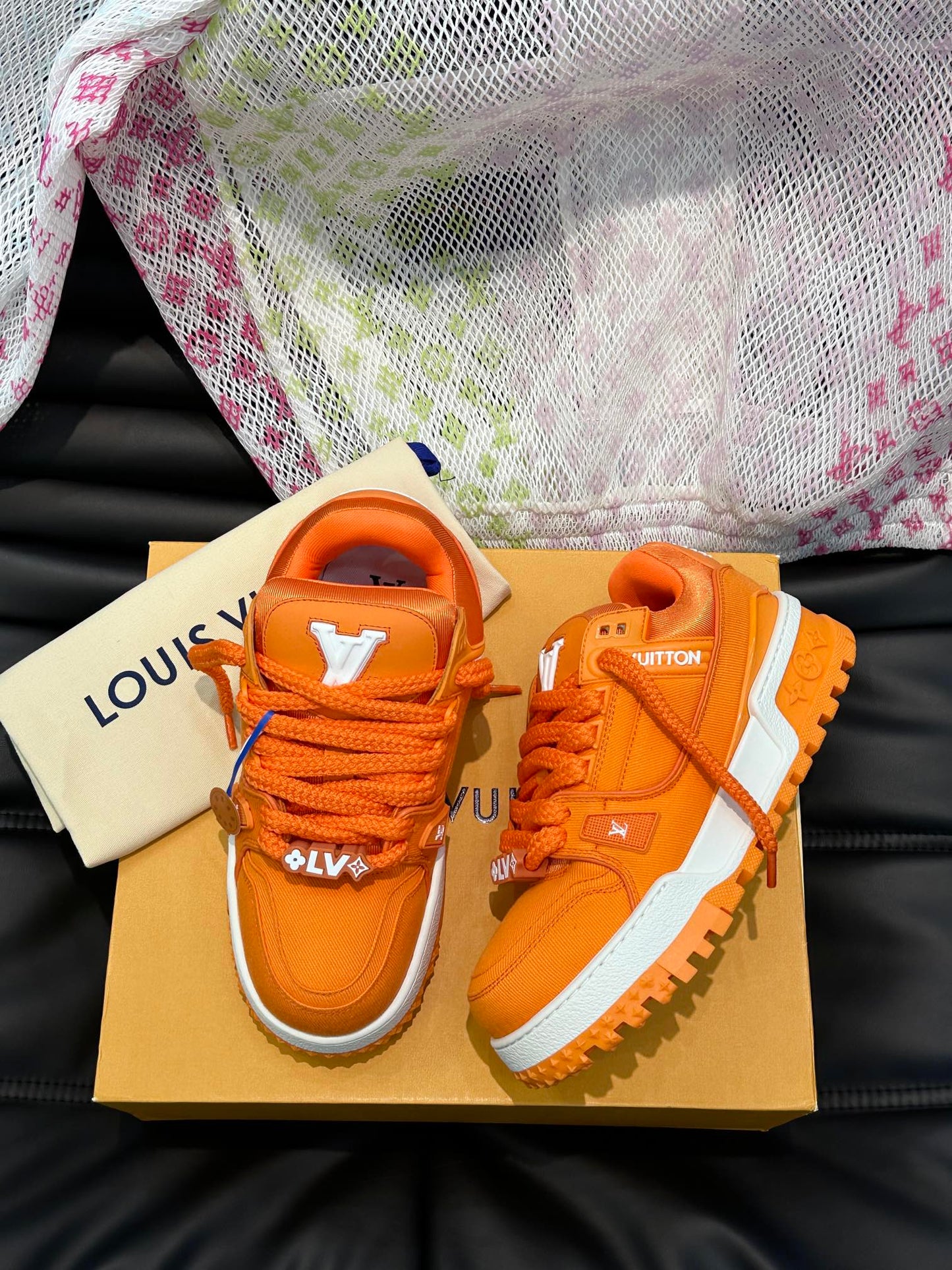 Louis Vuitton LV Pantofi sport Maxi Portocaliu Pânză - prezentare produs