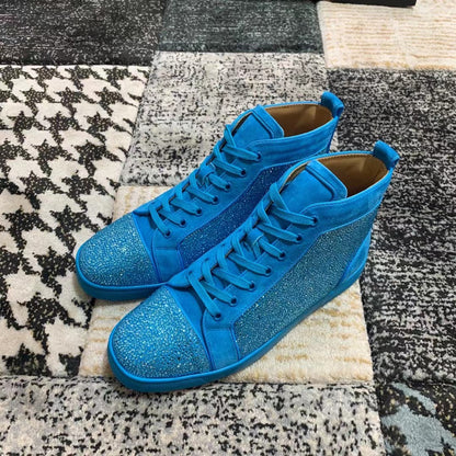 Christian Louboutin Deschis Albastru Diamonds High - prezentare produs