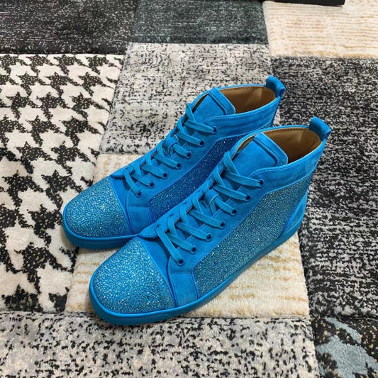 Christian Louboutin Deschis Albastru Diamonds High - prezentare produs