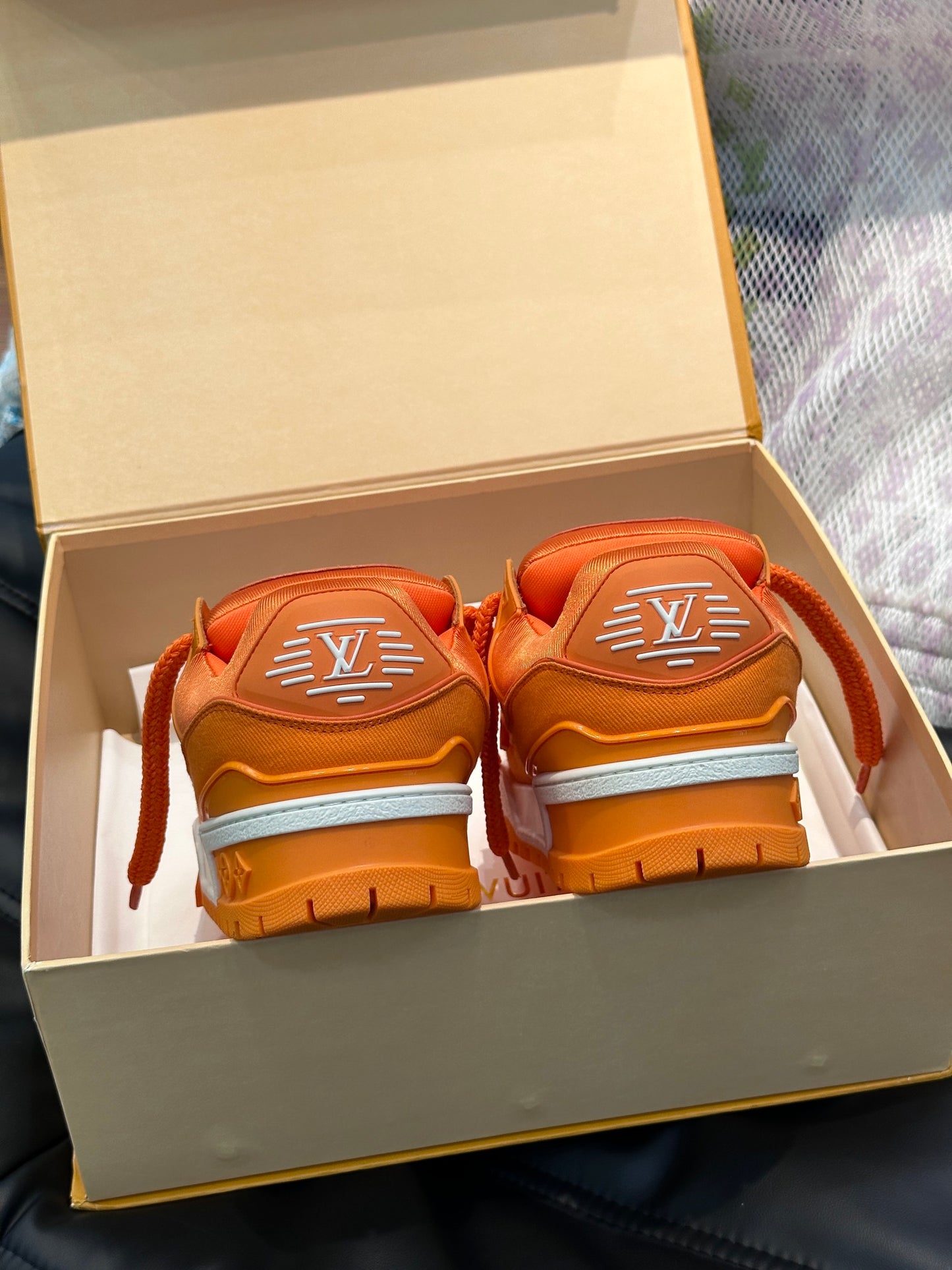 Louis Vuitton LV Trainers Maxi Portocaliu Pânză - prezentare produs