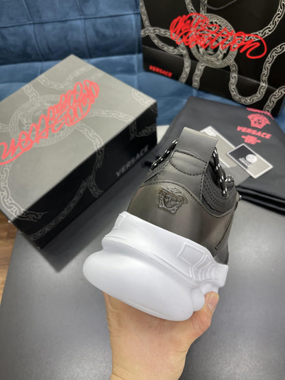 Versace Chain Reaction Negru Alb Pantofi sport - prezentare produs
