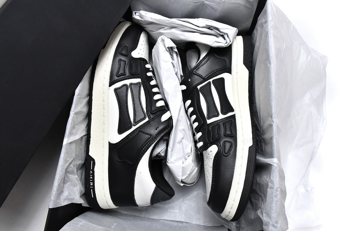 Amiri Skeleton Low Alb Negru - prezentare produs