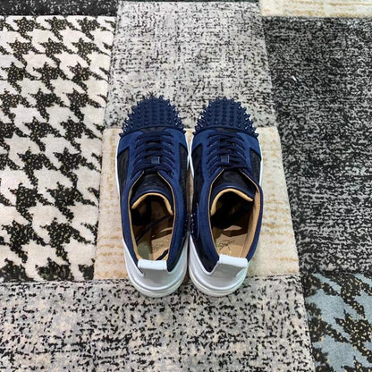 Christian Louboutin Albastru Alb Spikes High - prezentare produs