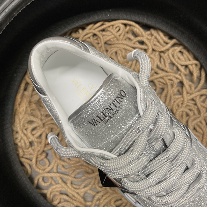 Valentino One Stud Argintiu Glitter Pantofi sport - prezentare produs