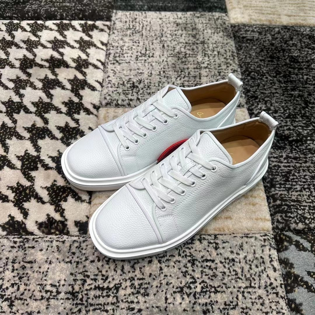Christian Louboutin Alb Piele Low - prezentare produs