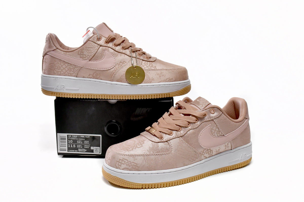 Clot X Nike Air Force 1 Premium Rose Auriu Silk Pantofi sport - prezentare produs
