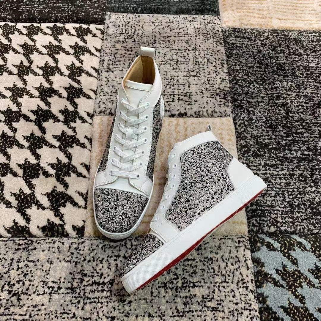 Christian Louboutin Alb Negru Diamonds High - prezentare produs