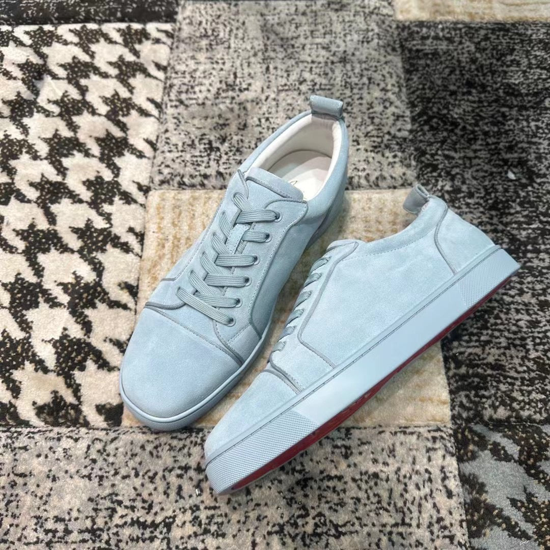 Christian Louboutin Baby Albastru Velvet Low - prezentare produs