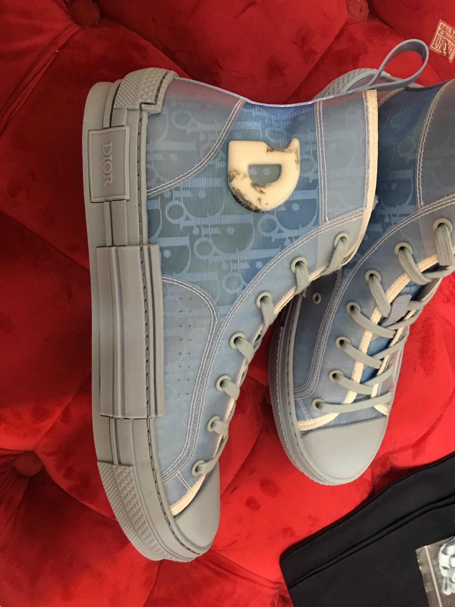 Dior B23 Hi Top Baby Albastru Clothing - prezentare produs