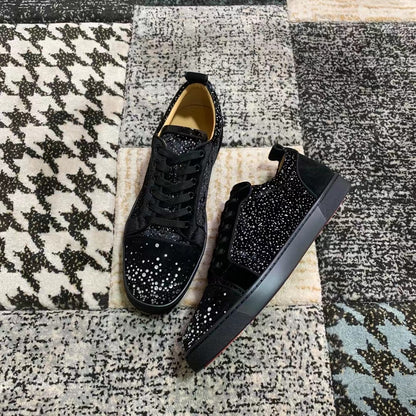 Christian Louboutin Negru Alb Diamonds Low - prezentare produs