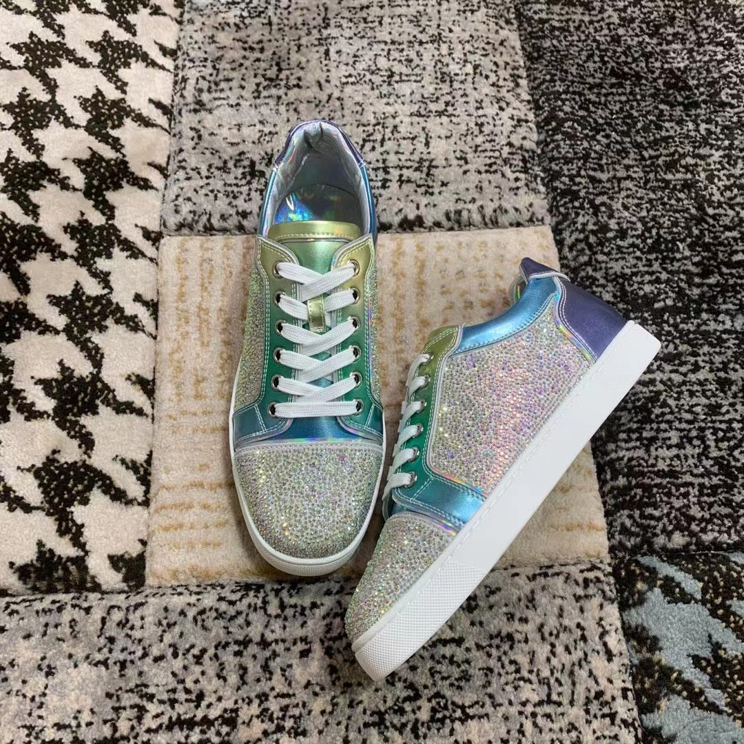 Christian Louboutin Albastru Verde Diamonds Low - prezentare produs