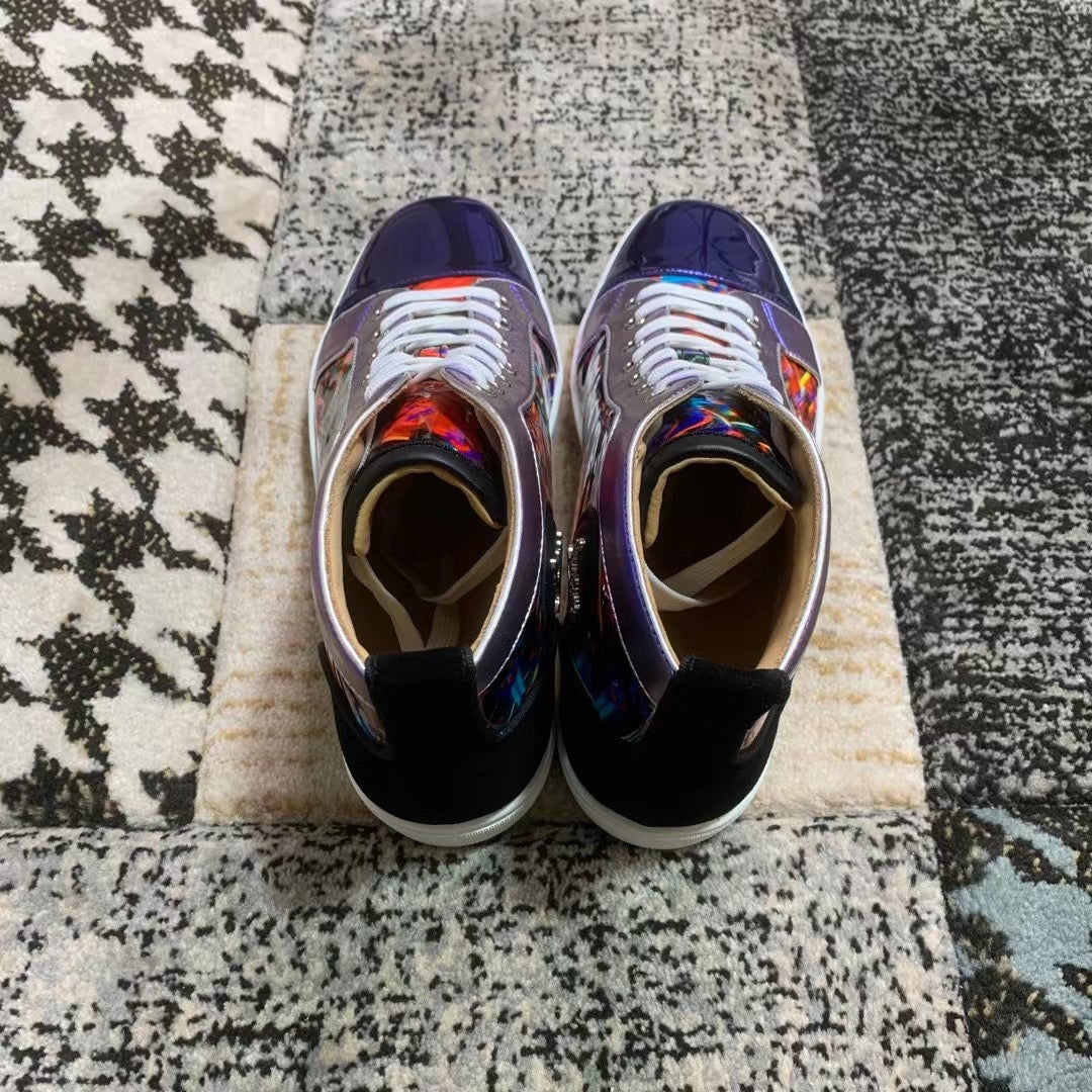 Christian Louboutin Albastru Roșu Pattern High - prezentare produs