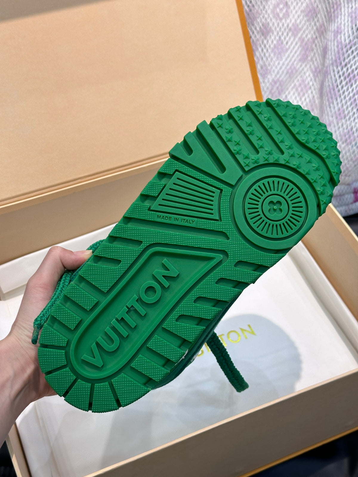 Louis Vuitton LV Trainers Maxi Verde Pânză - prezentare produs