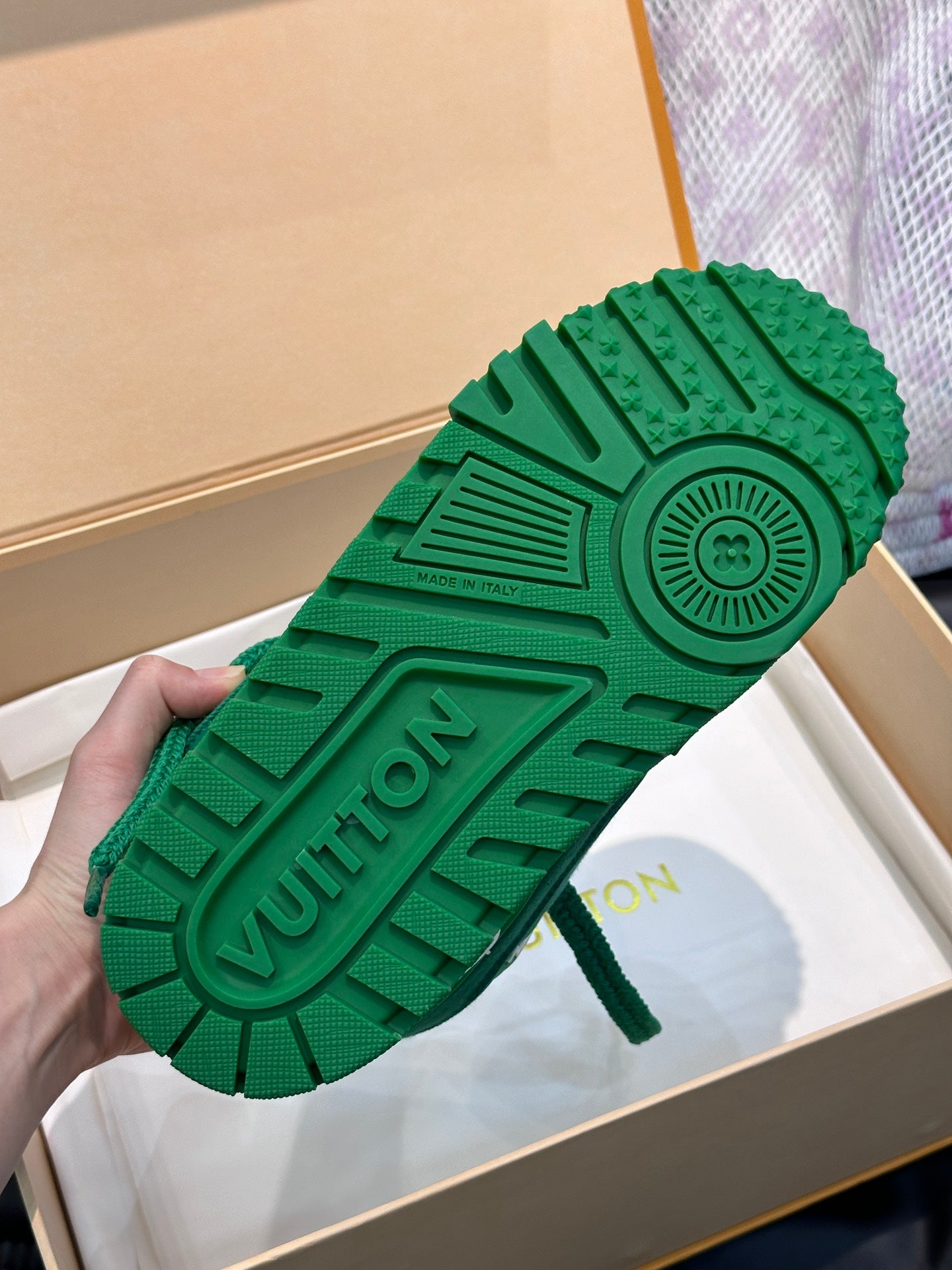 Louis Vuitton LV Trainers Maxi Verde Pânză - prezentare produs