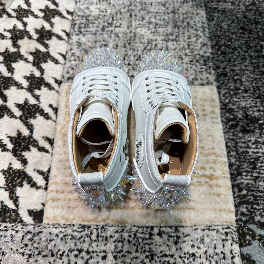 Christian Louboutin Alb High Spikes Luxury - prezentare produs