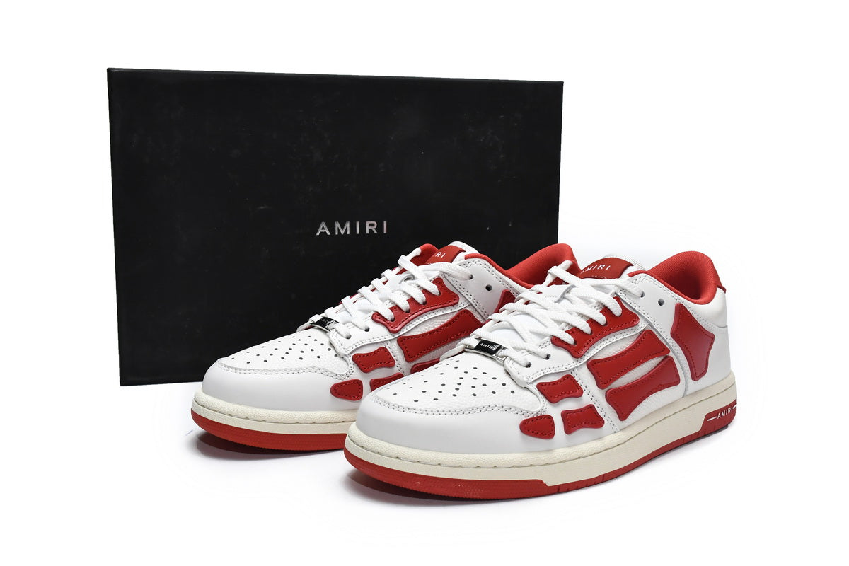 Amiri Skeleton Low Alb Roșu - prezentare produs