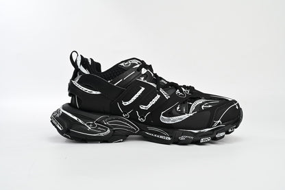 Balenciaga Track Negru Alb Paiting Pantofi sport - prezentare produs