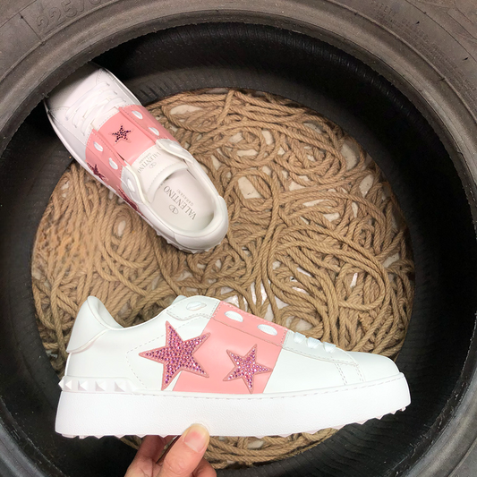 Valentino Rockstud Deschis Roz Stars - prezentare produs