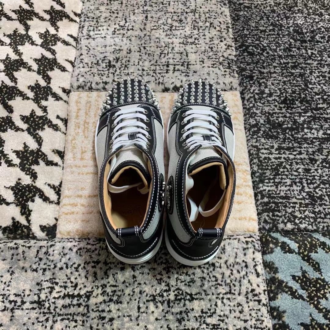 Christian Louboutin Negru Gri Spikes High - prezentare produs