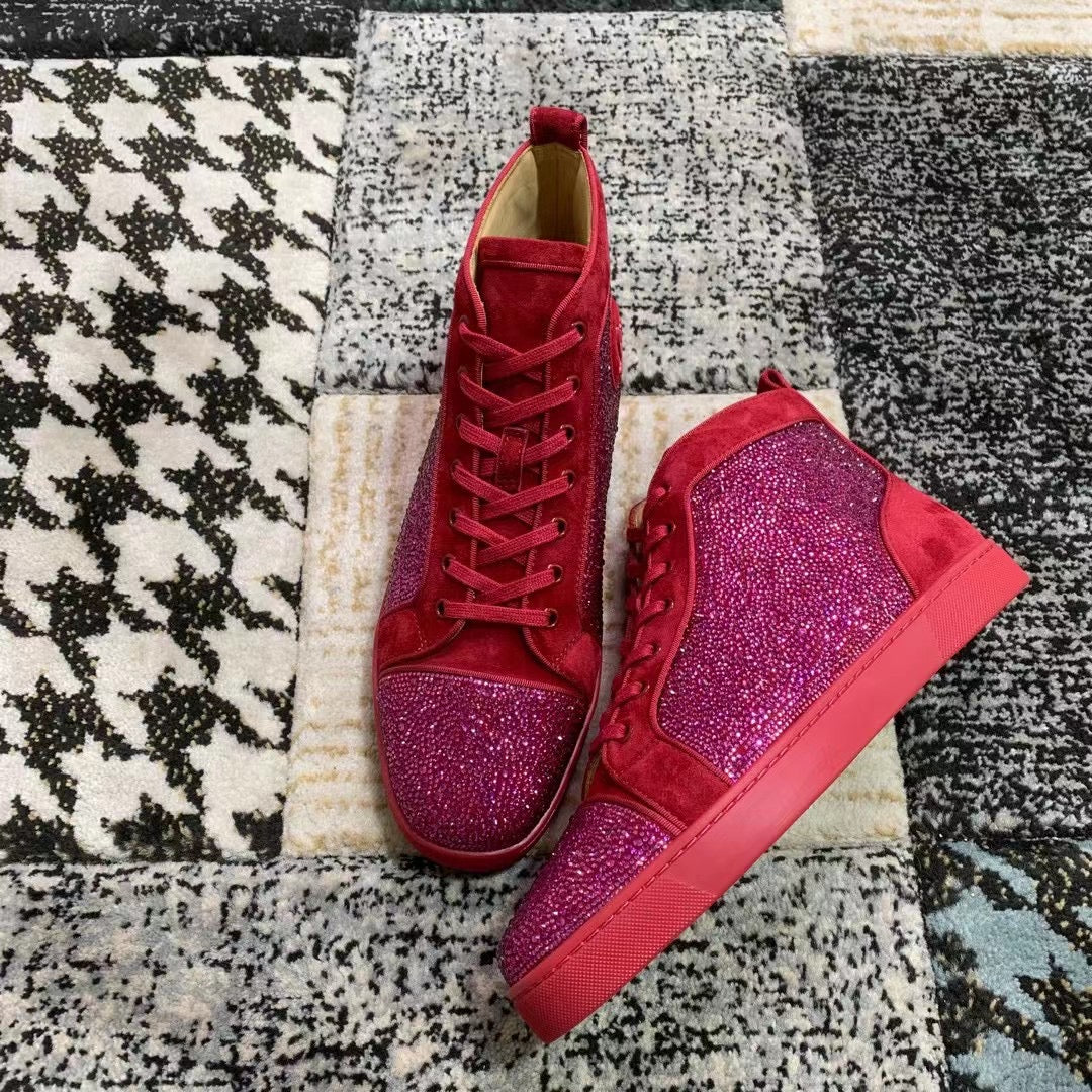 Christian Louboutin Roșu Velvet Diamonds High - prezentare produs