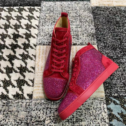 Christian Louboutin Roșu Velvet Diamonds High - prezentare produs