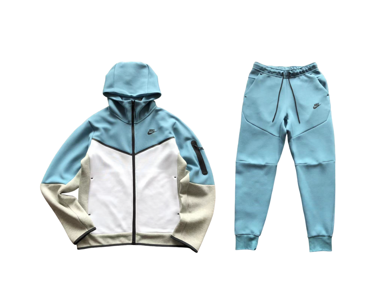 Nike Tech Fleece Albastru Alb Fleece - prezentare produs