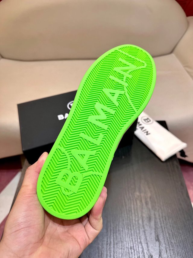 Balmain Casual Piele Lime Alb Negru Pantofi sport - prezentare produs