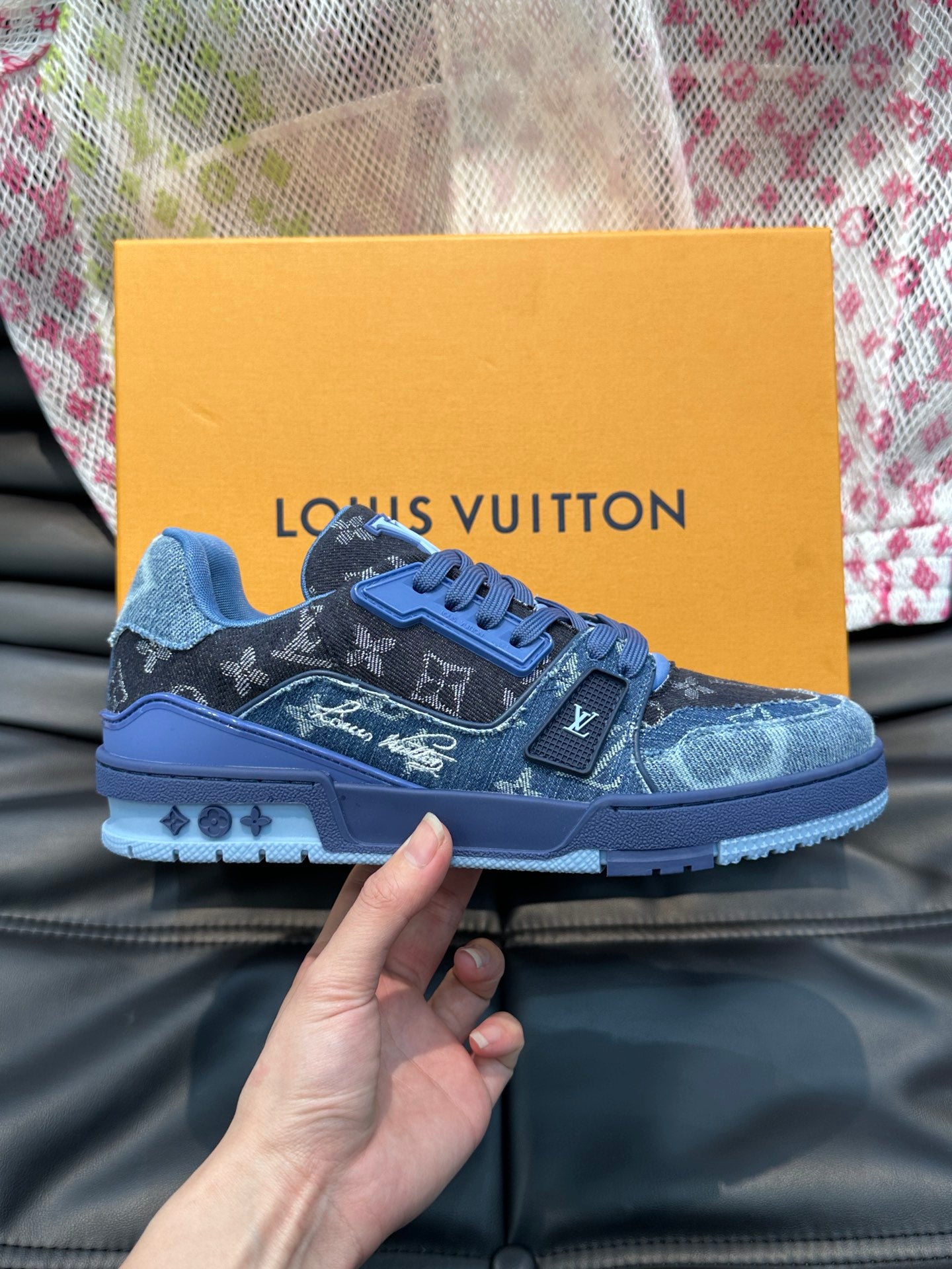 Louis Vuitton LV 600a Albastru Pattern Pantofi sport - prezentare produs