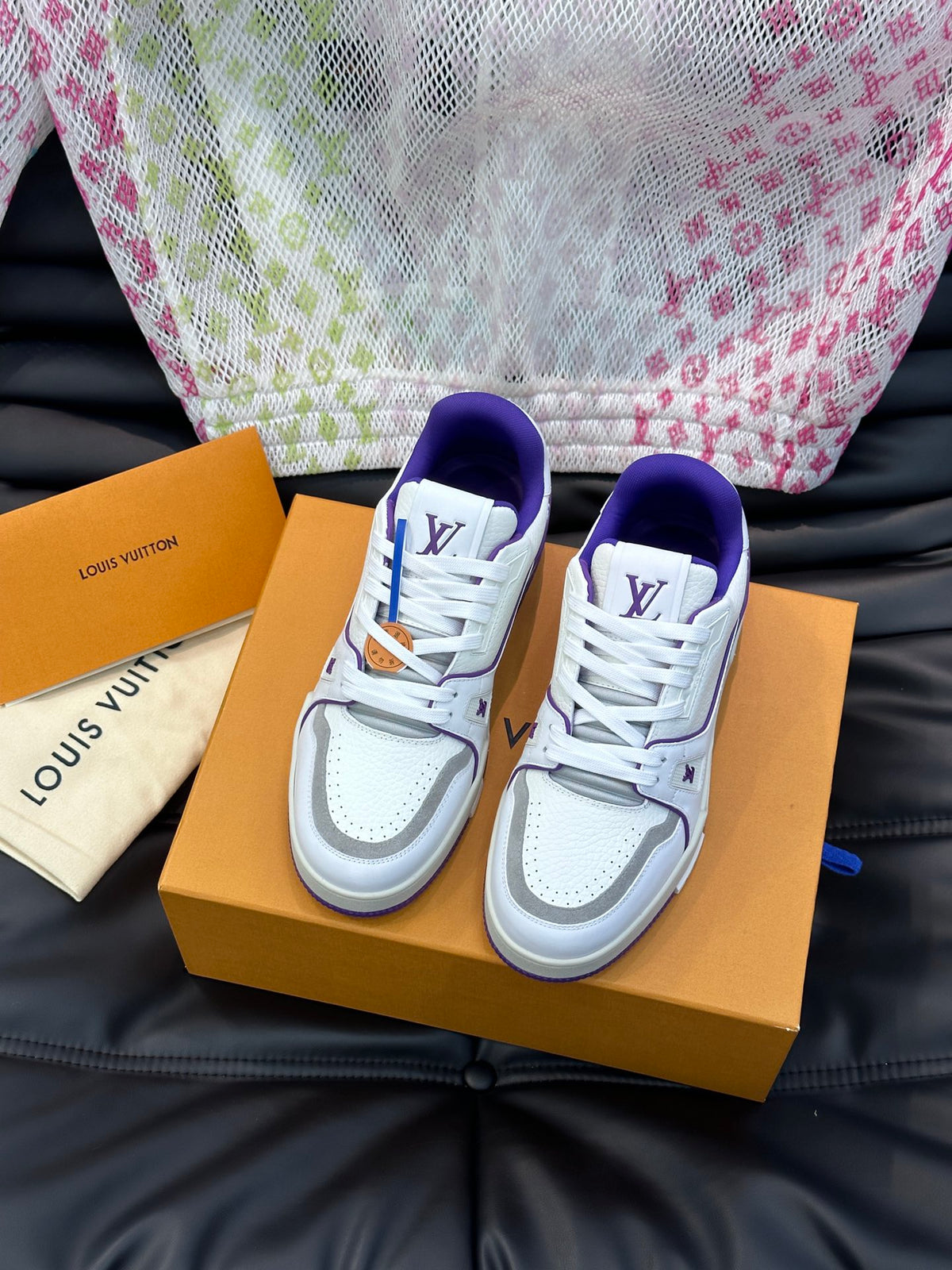 Louis Vuitton LV 600a Violet Alb Pantofi sport - prezentare produs