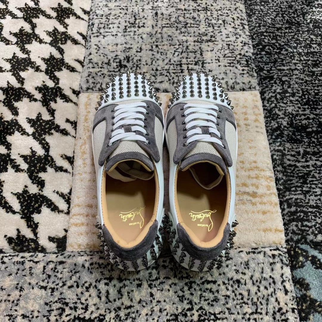 Christian Louboutin Low Gri Alb - prezentare produs
