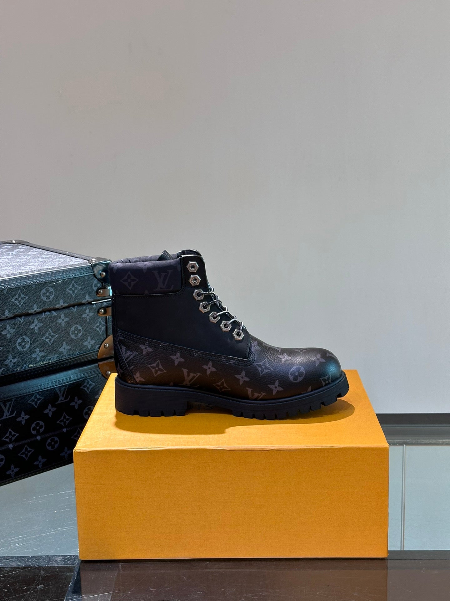 Louis Vuitton LV X Timberland Ghete Negru Pânză - prezentare produs