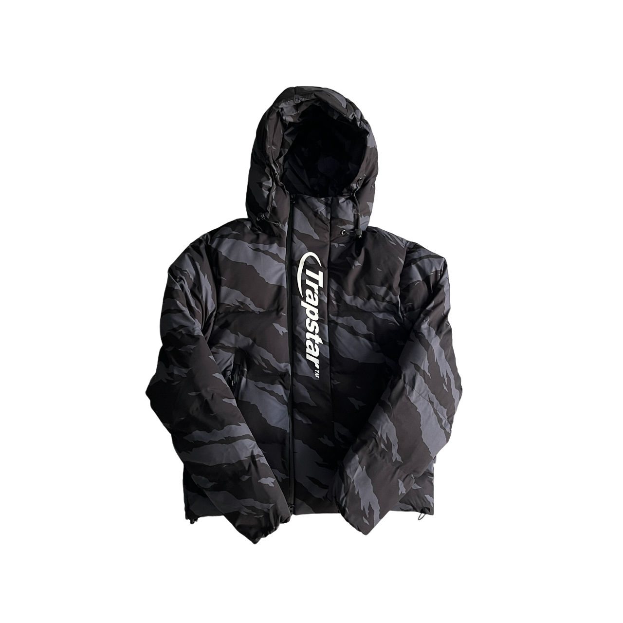 Trapstar Technical Puffer Negru Tiger Camuflaj - prezentare produs