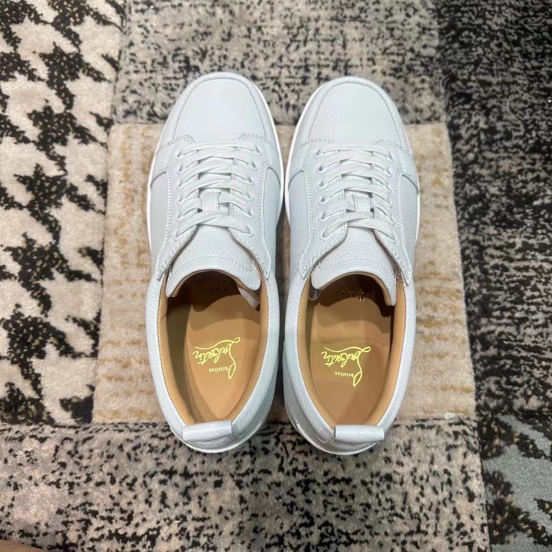 Christian Louboutin Alb Piele Low - prezentare produs