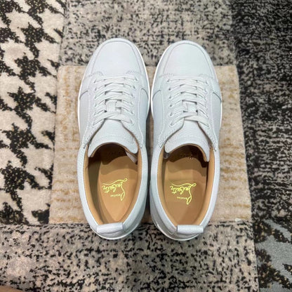 Christian Louboutin Alb Piele Low - prezentare produs