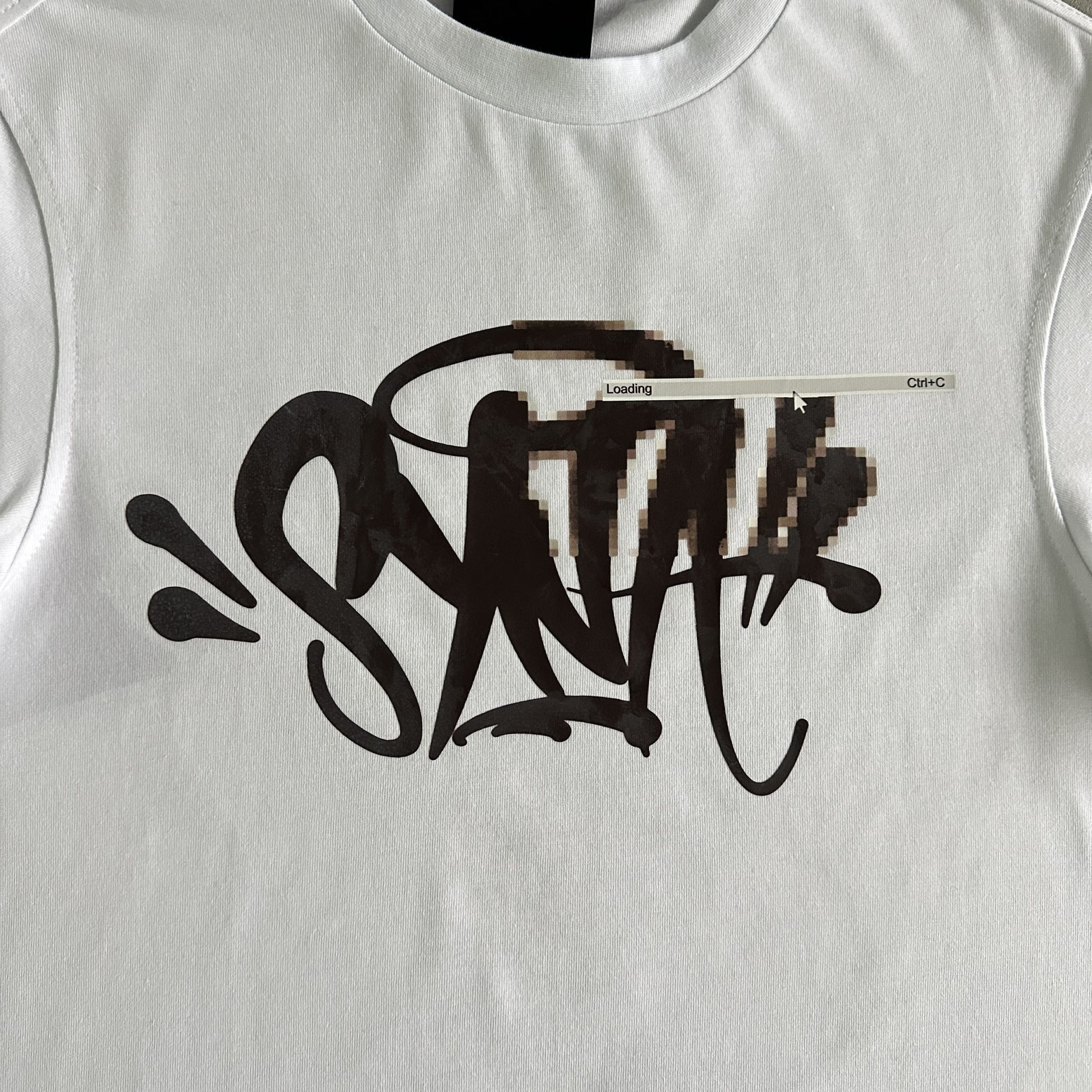 Syna Pixel Alb Tricou - prezentare produs