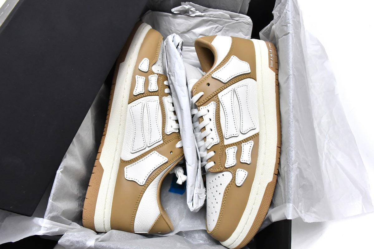 Amiri Skeleton Low Alb Maro - prezentare produs