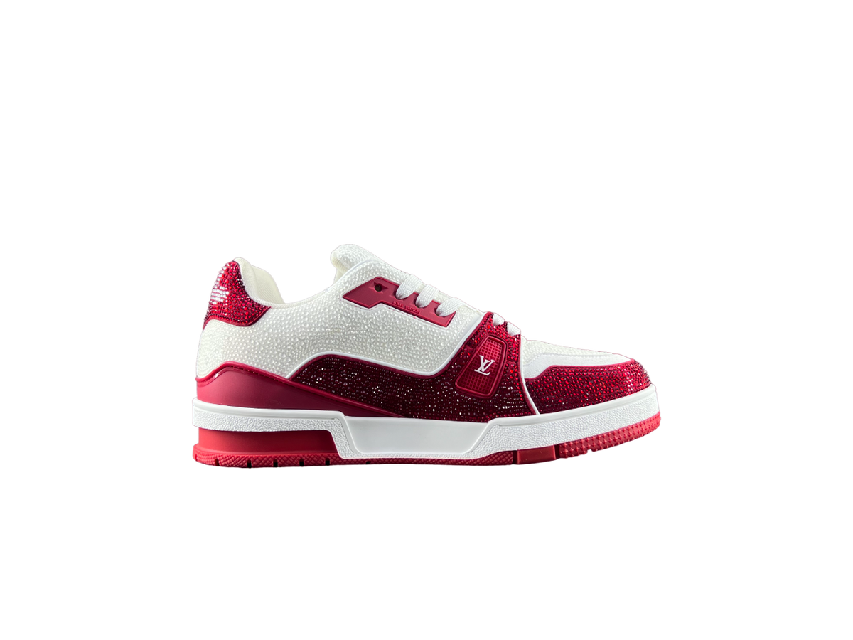 Louis Vuitton LV Pantofi sport Roșu Alb Diamonds - prezentare produs