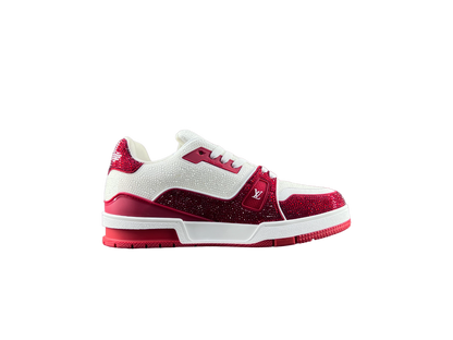 Louis Vuitton LV Pantofi sport Roșu Alb Diamonds - prezentare produs