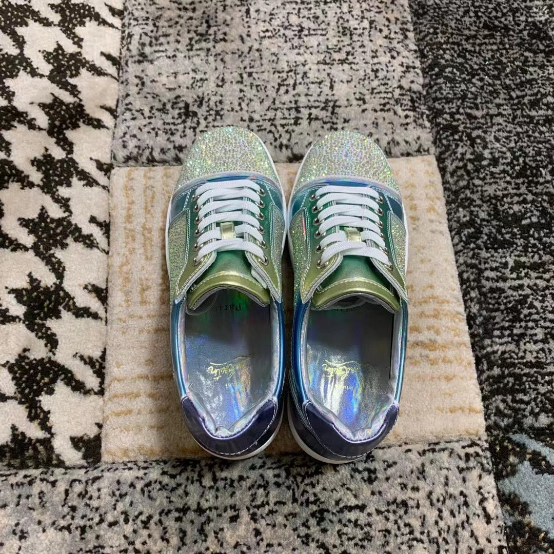 Christian Louboutin Albastru Verde Diamonds Low - prezentare produs