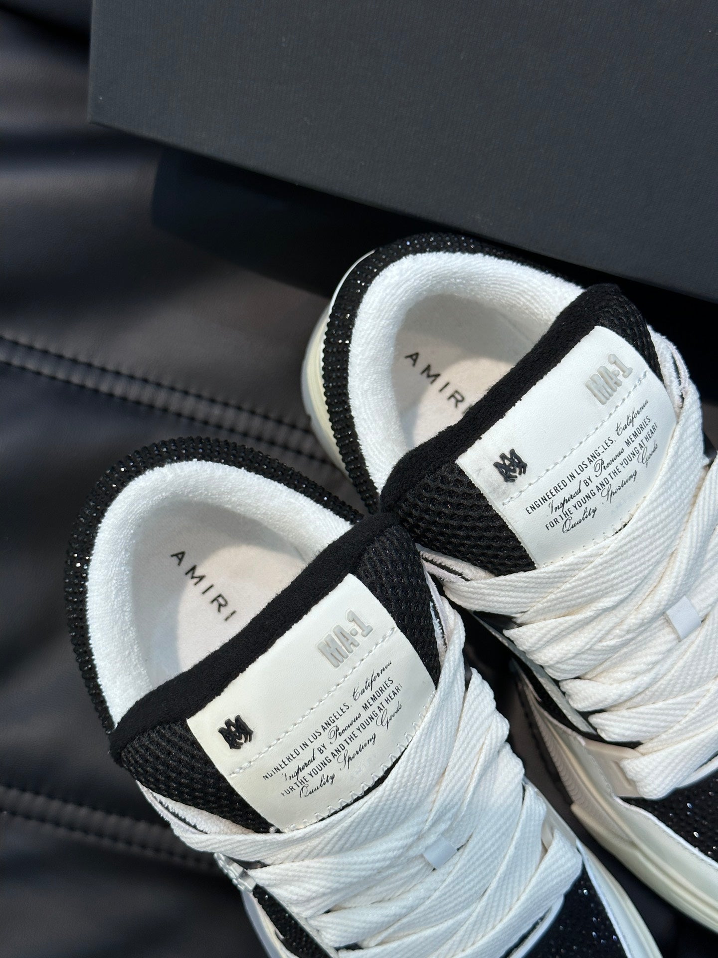 Amiri Ma 1 Negru Alb Diamonds Custom New Colecție Pantofi sport - prezentare produs