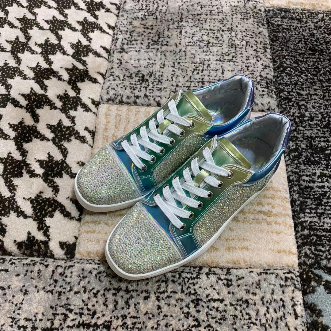 Christian Louboutin Albastru Verde Diamonds Low - prezentare produs