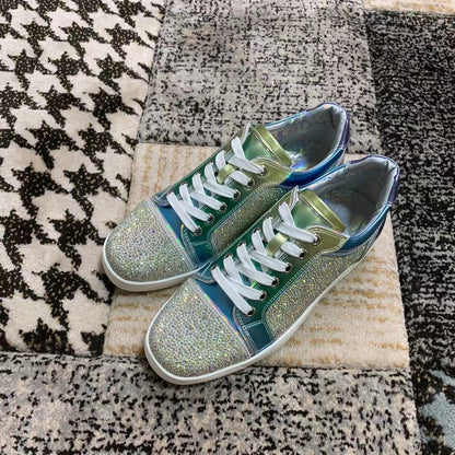 Christian Louboutin Albastru Verde Diamonds Low - prezentare produs