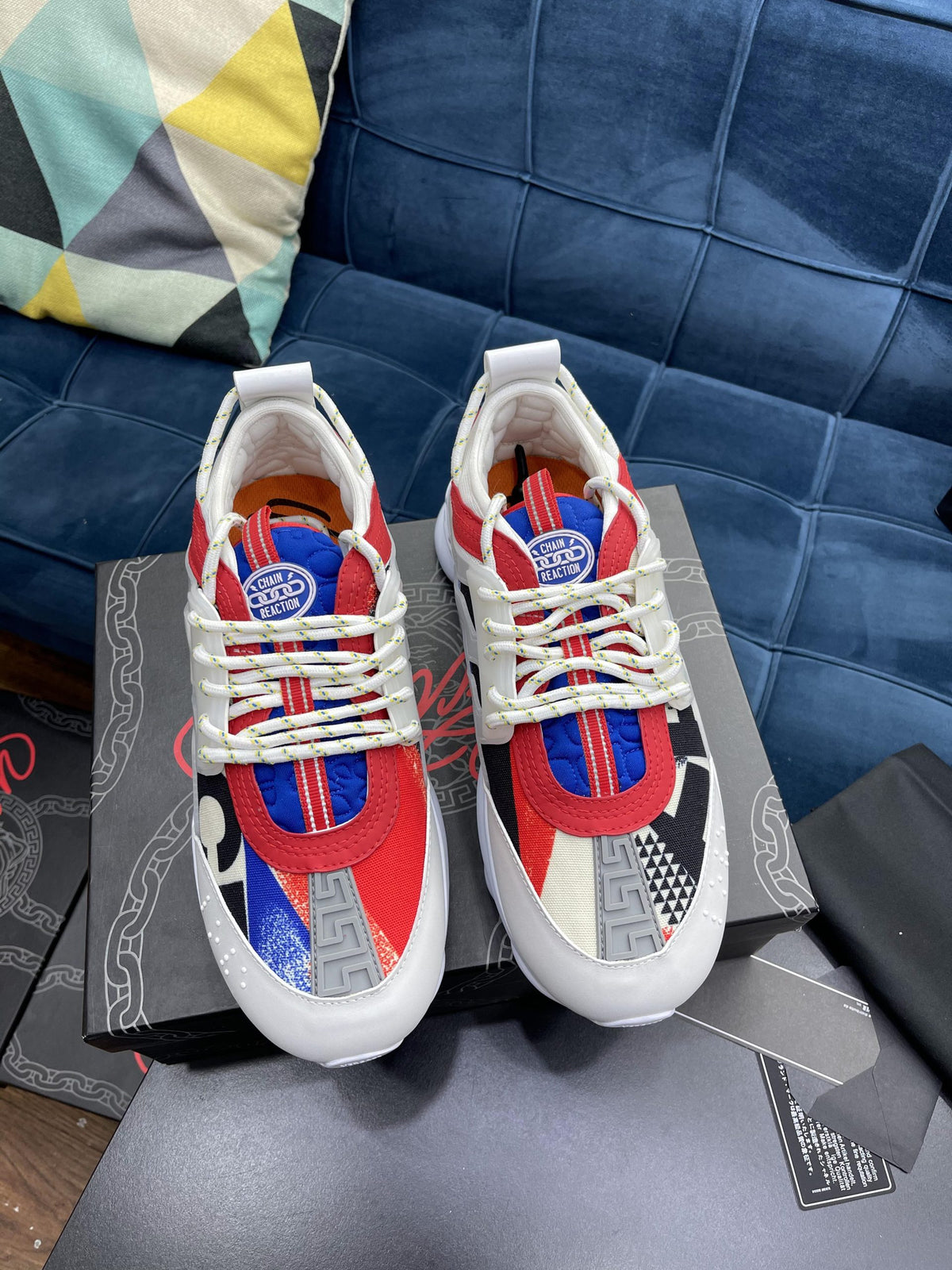 Versace Chain Reaction Alb Roșu Pantofi sport - prezentare produs