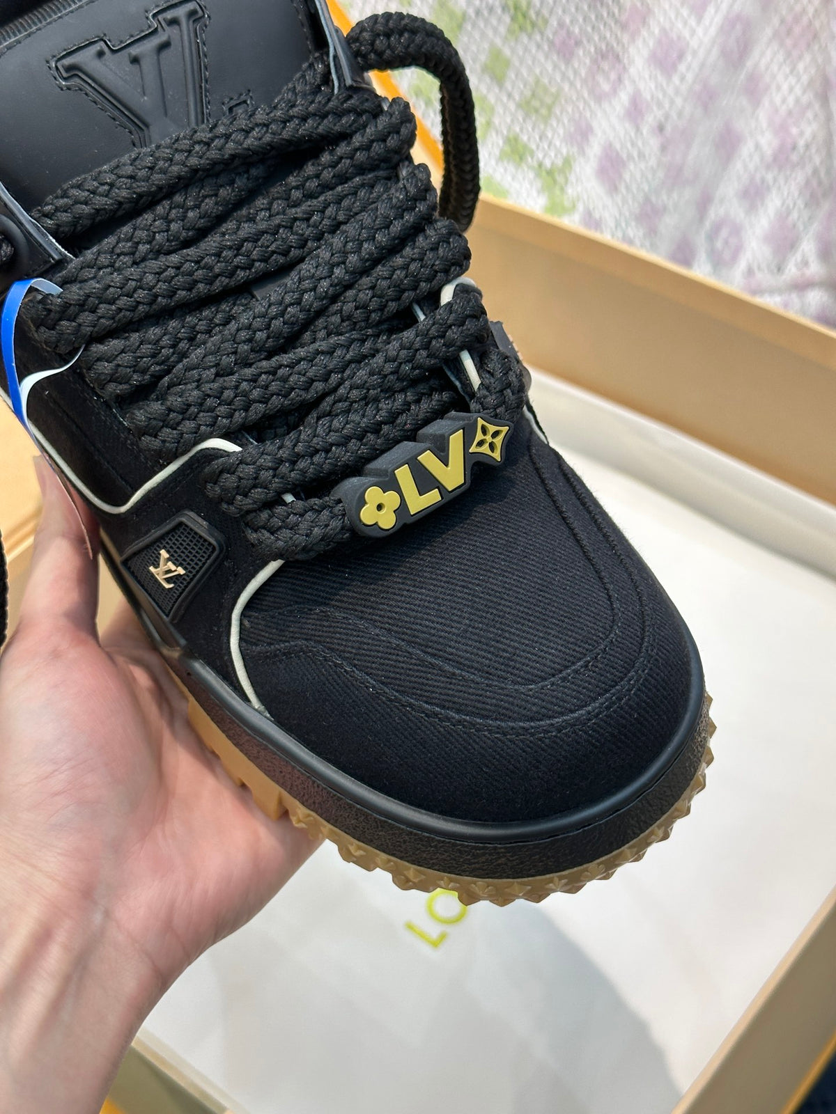 Louis Vuitton LV Trainers Maxi Negru Pânză - prezentare produs